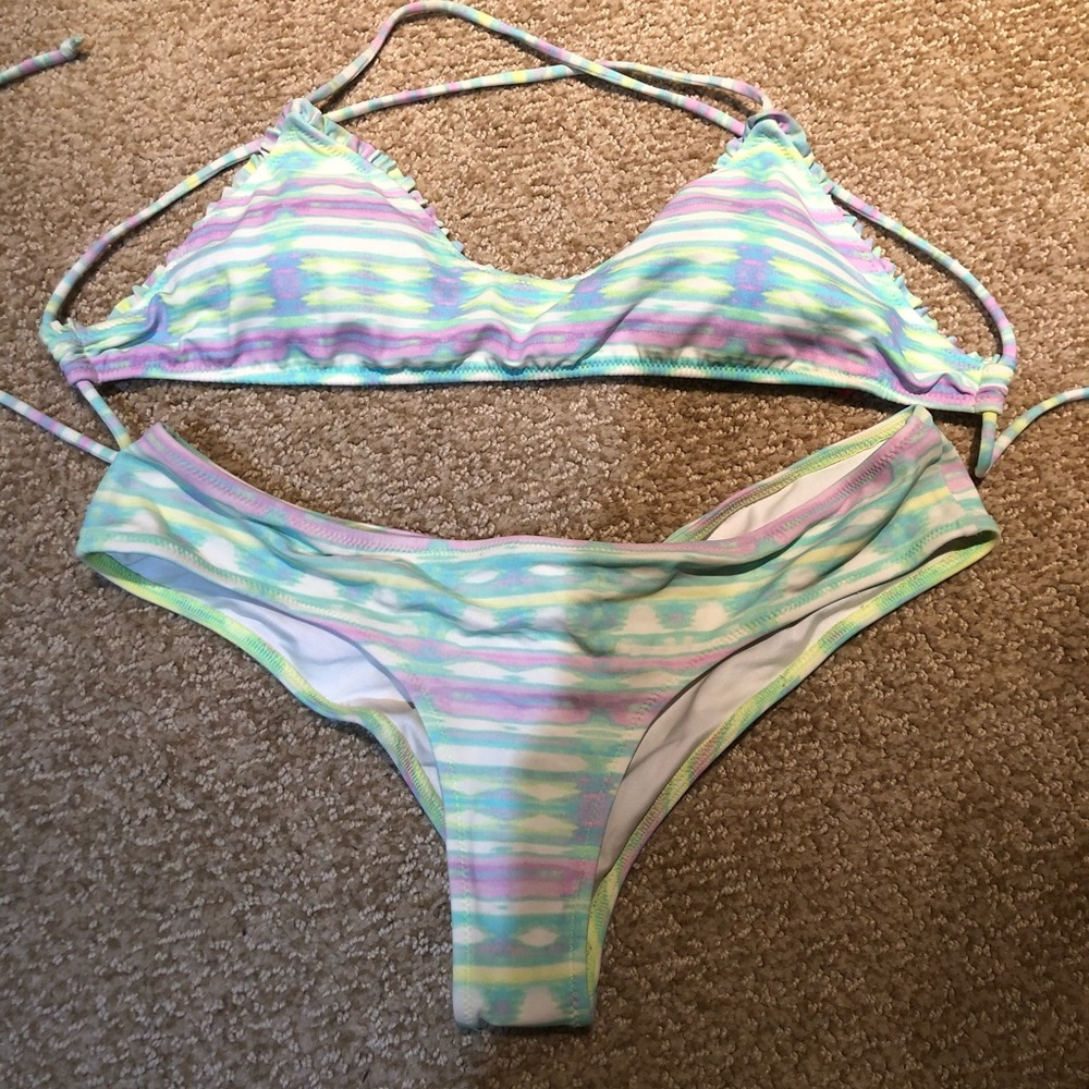 Victoria’s Secret green and purple tie dye bikini